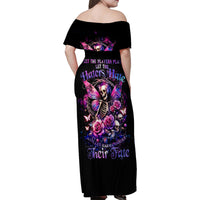 Fairy Skull Family Matching Off Shoulder Maxi Dress and Hawaiian Shirt Let Karma Handle Their Fate - Wonder Print Shop