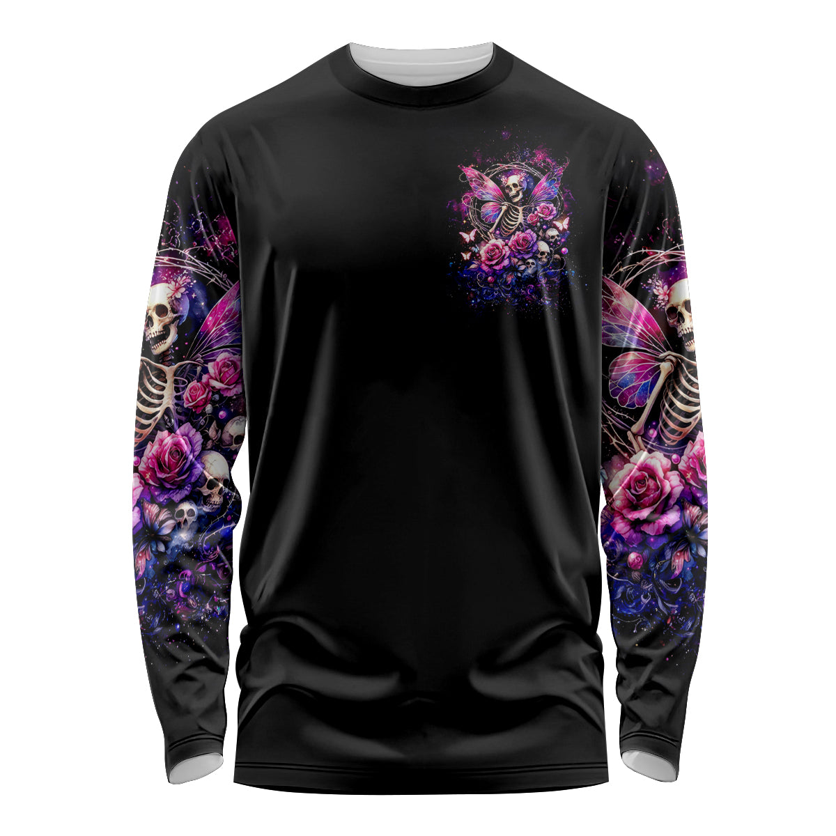 Fairy Skull Long Sleeve Shirt Let Karma Handle Their Fate - Wonder Print Shop