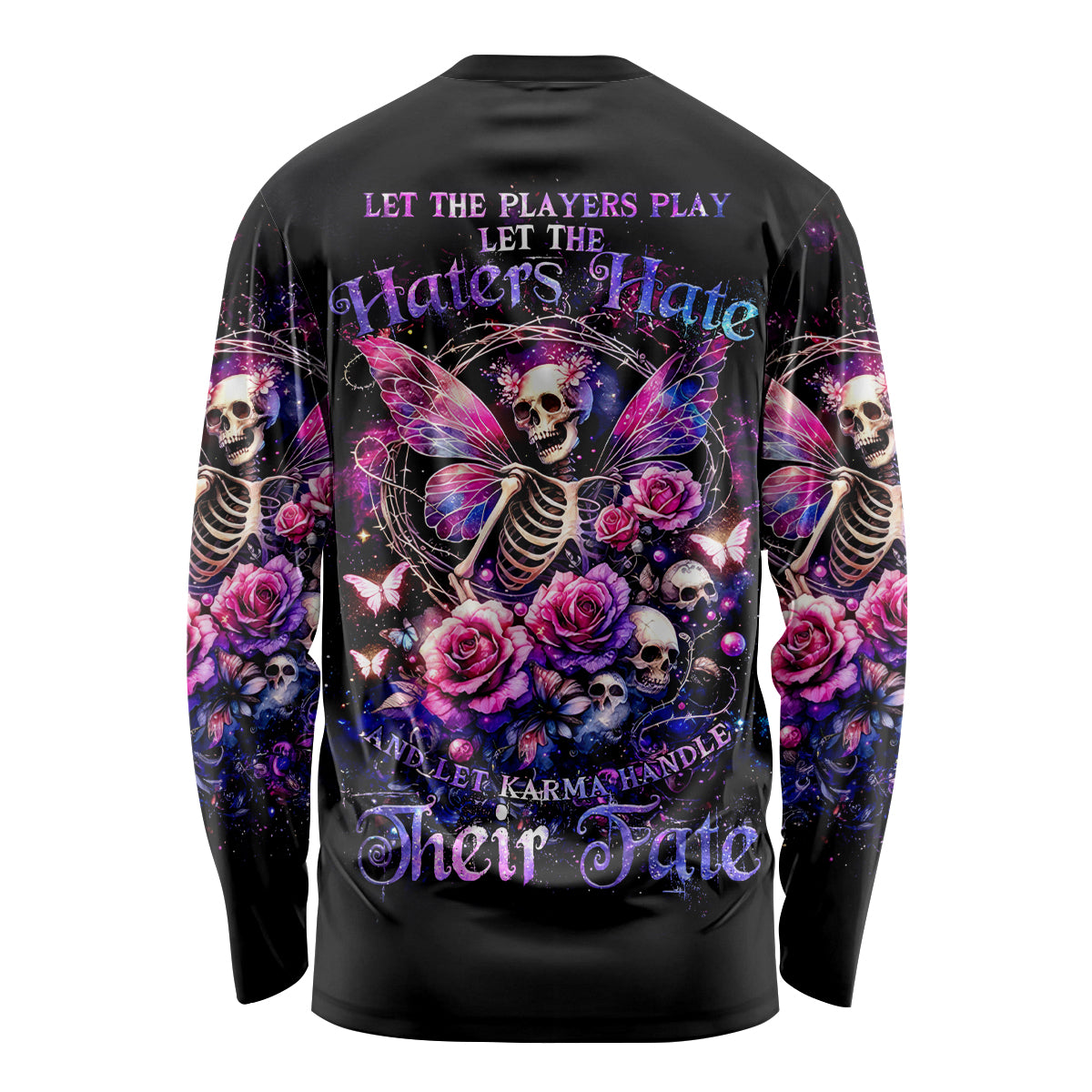 Fairy Skull Long Sleeve Shirt Let Karma Handle Their Fate - Wonder Print Shop