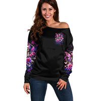 Fairy Skull Off Shoulder Sweater Let Karma Handle Their Fate - Wonder Print Shop