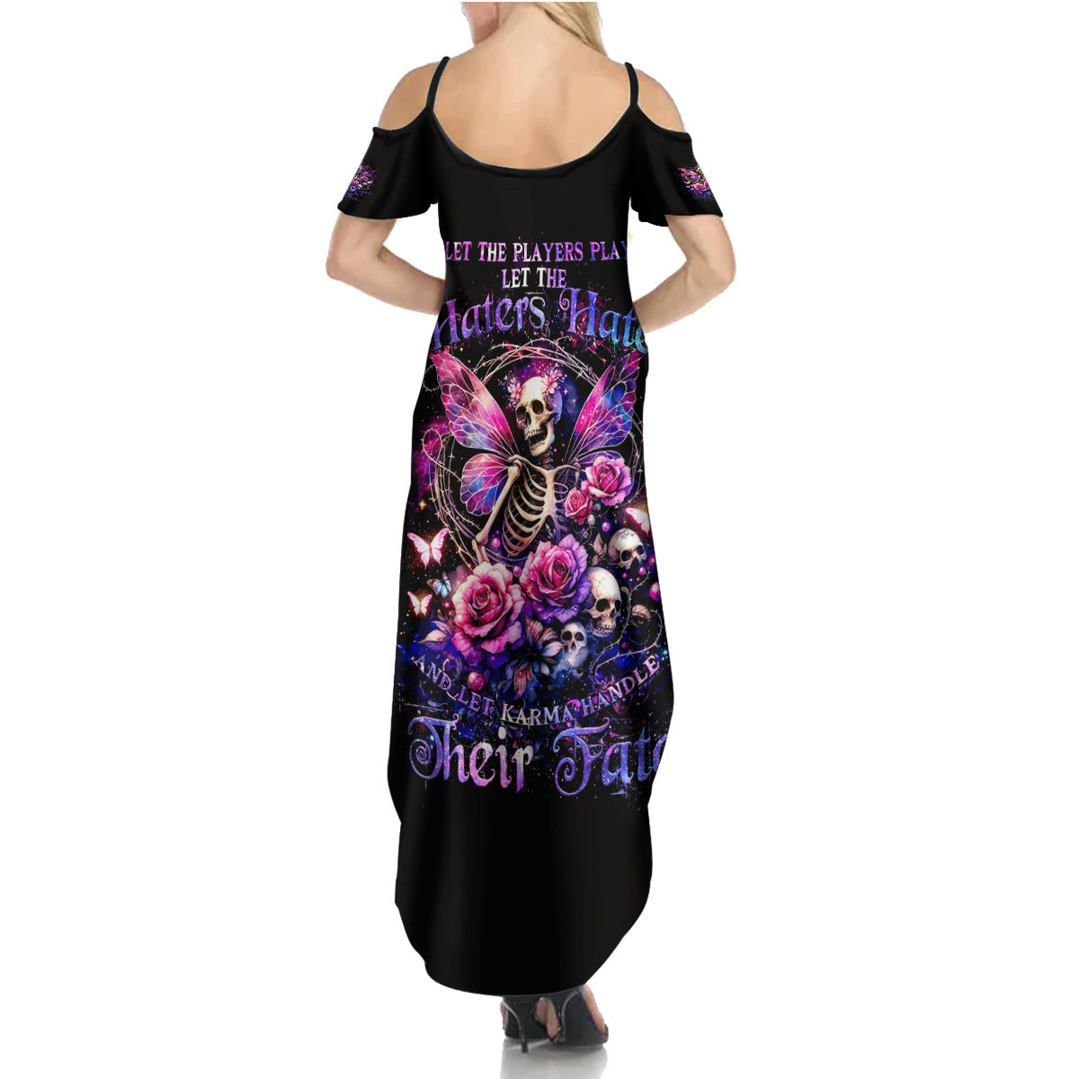 Fairy Skull Summer Maxi Dress Let Karma Handle Their Fate - Wonder Print Shop