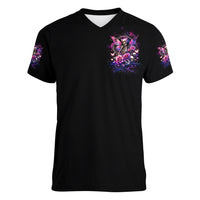 Fairy Skull Women V Neck T Shirt Let Karma Handle Their Fate - Wonder Print Shop