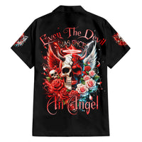 Evil Angel Skull Family Matching Puletasi and Hawaiian Shirt Even The Devil Was Once An Angel - Wonder Print Shop