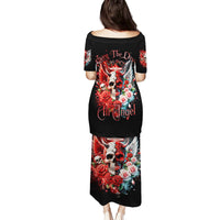 Evil Angel Skull Family Matching Puletasi and Hawaiian Shirt Even The Devil Was Once An Angel - Wonder Print Shop