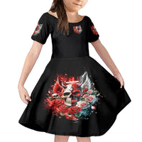 Evil Angel Skull Family Matching Short Sleeve Bodycon Dress and Hawaiian Shirt Even The Devil Was Once An Angel - Wonder Print Shop