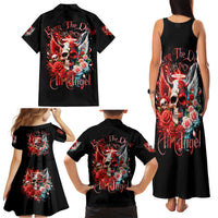 Evil Angel Skull Family Matching Tank Maxi Dress and Hawaiian Shirt Even The Devil Was Once An Angel - Wonder Print Shop