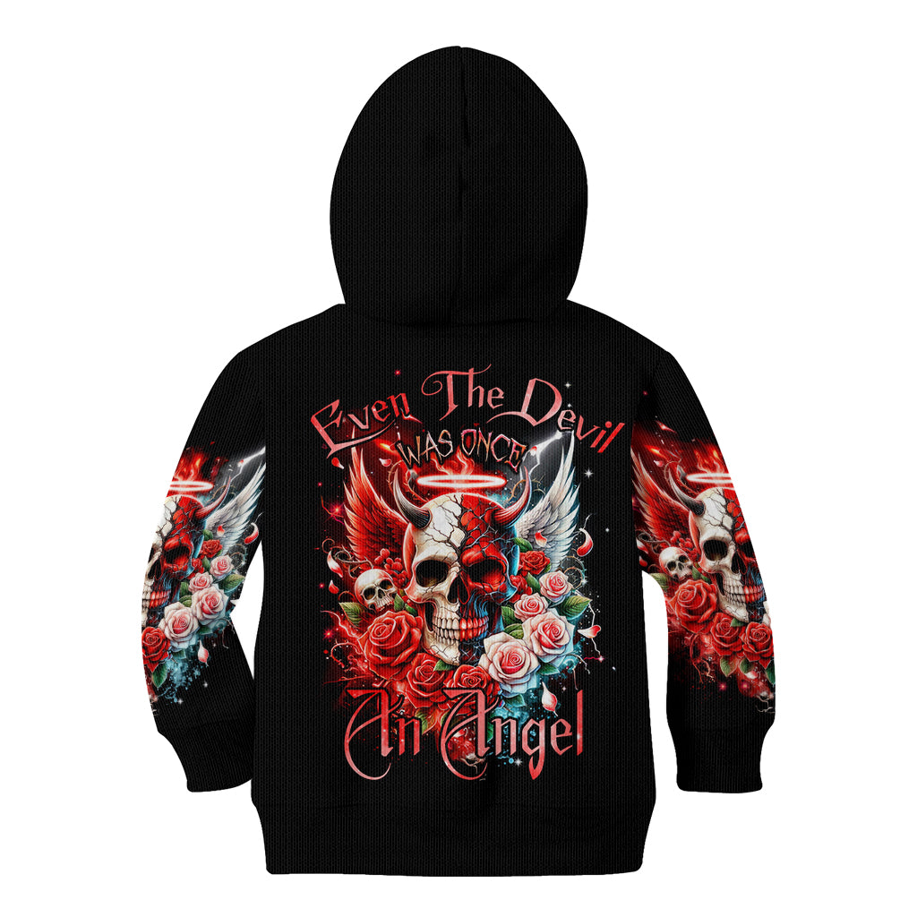 Evil Angel Skull Kid Hoodie Even The Devil Was Once An Angel - Wonder Print Shop