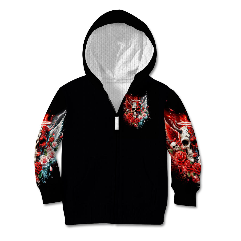 Evil Angel Skull Kid Hoodie Even The Devil Was Once An Angel - Wonder Print Shop