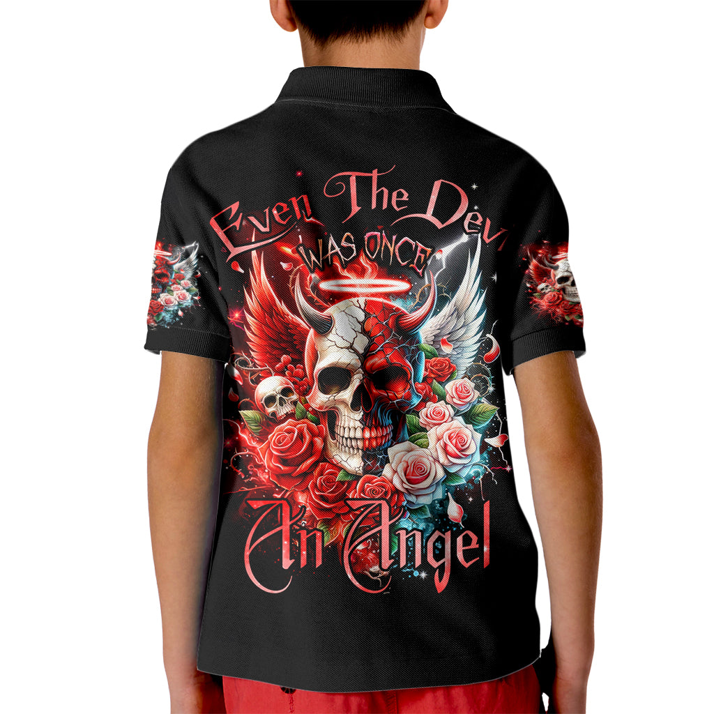 Evil Angel Skull Kid Polo Shirt Even The Devil Was Once An Angel - Wonder Print Shop