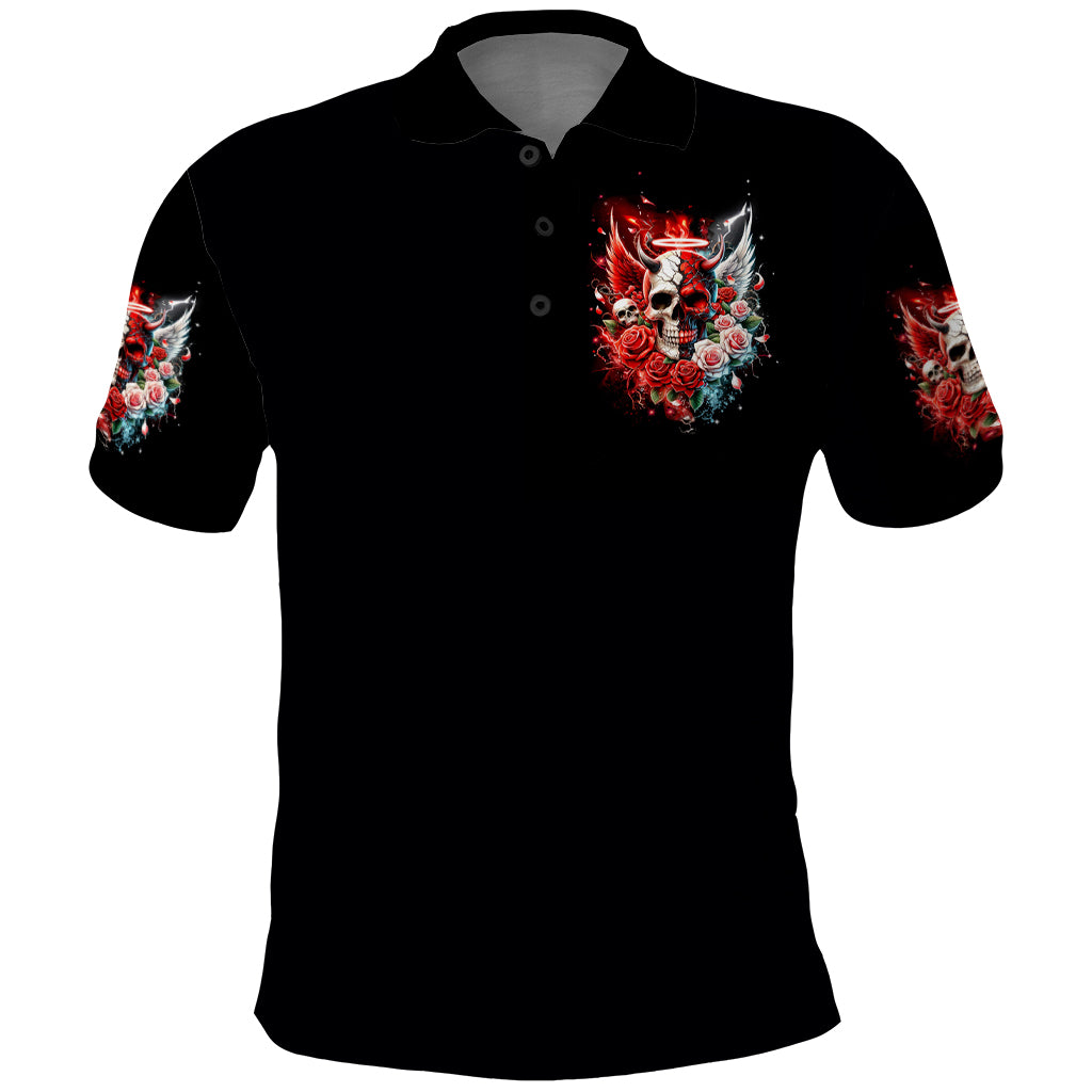 Evil Angel Skull Polo Shirt Even The Devil Was Once An Angel - Wonder Print Shop