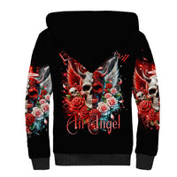 Evil Angel Skull Sherpa Hoodie Even The Devil Was Once An Angel - Wonder Print Shop