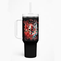 Evil Angel Skull Tumbler With Handle Even The Devil Was Once An Angel - Wonder Print Shop