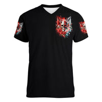 Evil Angel Skull Women V Neck T Shirt Even The Devil Was Once An Angel - Wonder Print Shop