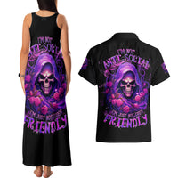 Reaper Skull Couples Matching Tank Maxi Dress and Hawaiian Shirt I'm Not Anti-Social I'm Just Not User Friendly - Wonder Print Shop