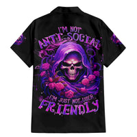 Reaper Skull Family Matching Mermaid Dress and Hawaiian Shirt I'm Not Anti-Social I'm Just Not User Friendly - Wonder Print Shop