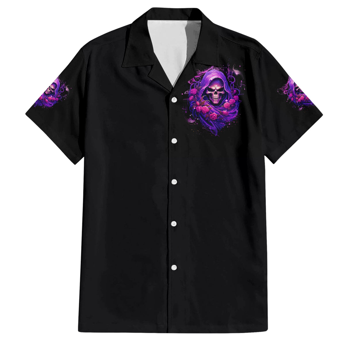 Reaper Skull Family Matching Short Sleeve Bodycon Dress and Hawaiian Shirt I'm Not Anti-Social I'm Just Not User Friendly - Wonder Print Shop