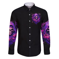 Reaper Skull Family Matching Short Sleeve Bodycon Dress and Hawaiian Shirt I'm Not Anti-Social I'm Just Not User Friendly - Wonder Print Shop