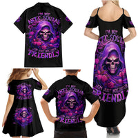 Reaper Skull Family Matching Summer Maxi Dress and Hawaiian Shirt I'm Not Anti-Social I'm Just Not User Friendly - Wonder Print Shop