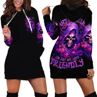 Reaper Skull Hoodie Dress I'm Not Anti-Social I'm Just Not User Friendly - Wonder Print Shop