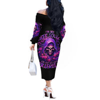 Reaper Skull Off The Shoulder Long Sleeve Dress I'm Not Anti-Social I'm Just Not User Friendly - Wonder Print Shop