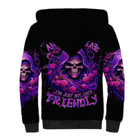 Reaper Skull Sherpa Hoodie I'm Not Anti-Social I'm Just Not User Friendly - Wonder Print Shop