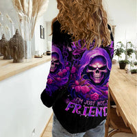 Reaper Skull Women Casual Shirt I'm Not Anti-Social I'm Just Not User Friendly - Wonder Print Shop