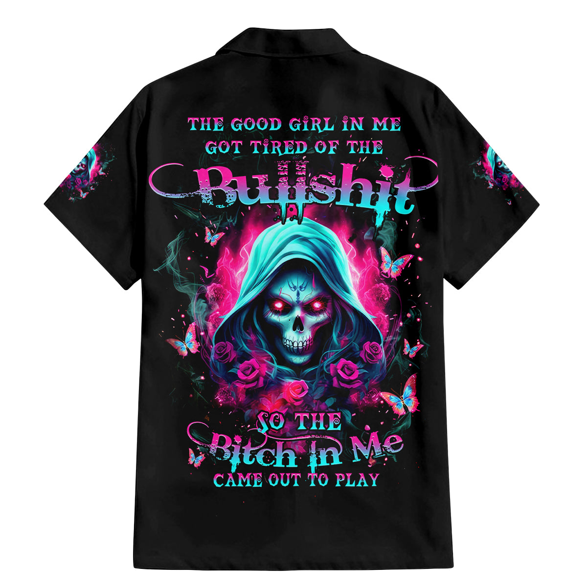 Witch Skull Family Matching Mermaid Dress and Hawaiian Shirt The Good Girl In Me Got Tired Of The Bullshit - Wonder Print Shop