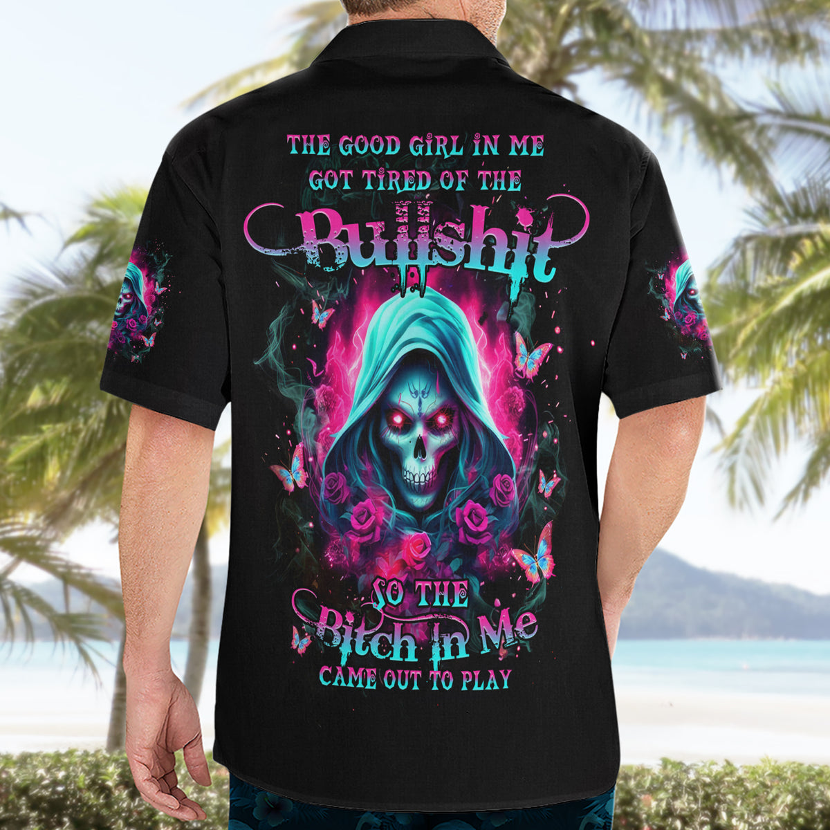 Witch Skull Hawaiian Shirt The Good Girl In Me Got Tired Of The Bullshit - Wonder Print Shop