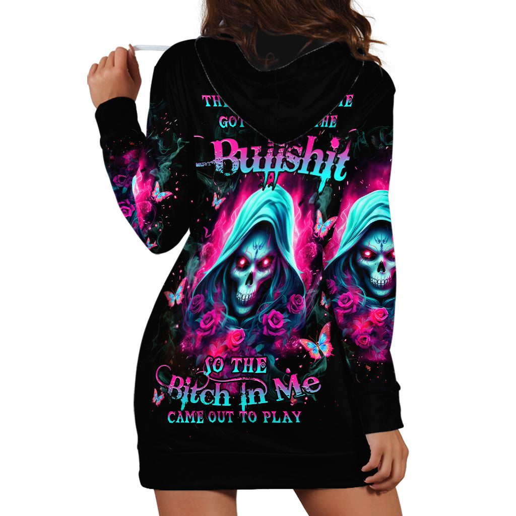 Witch Skull Hoodie Dress The Good Girl In Me Got Tired Of The Bullshit - Wonder Print Shop