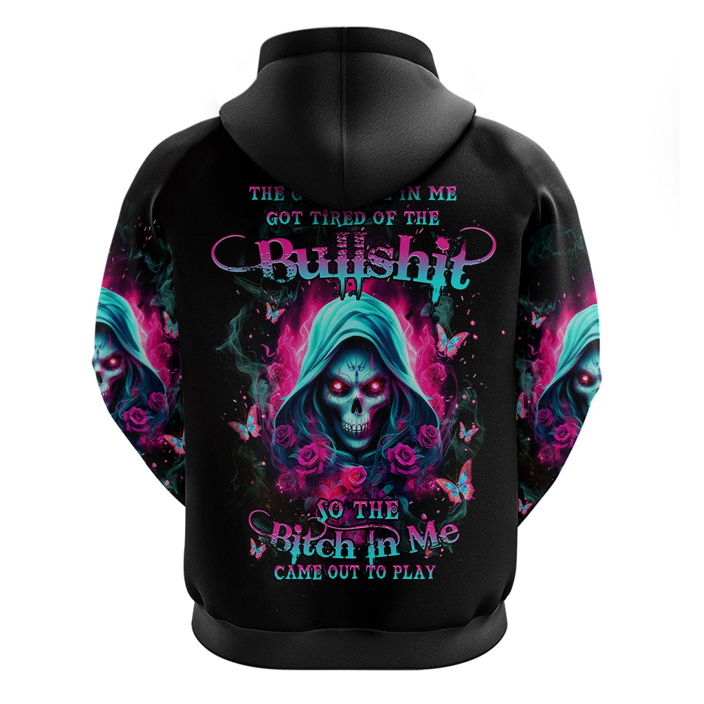 Witch Skull Zip Hoodie The Good Girl In Me Got Tired Of The Bullshit - Wonder Print Shop