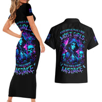 Witch Skull Couples Matching Short Sleeve Bodycon Dress and Hawaiian Shirt Assuming Was Like Most Girls Was Your First Mistake - Wonder Print Shop