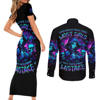 Witch Skull Couples Matching Short Sleeve Bodycon Dress and Long Sleeve Button Shirt Assuming Was Like Most Girls Was Your First Mistake - Wonder Print Shop