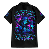 Witch Skull Family Matching Mermaid Dress and Hawaiian Shirt Assuming Was Like Most Girls Was Your First Mistake - Wonder Print Shop