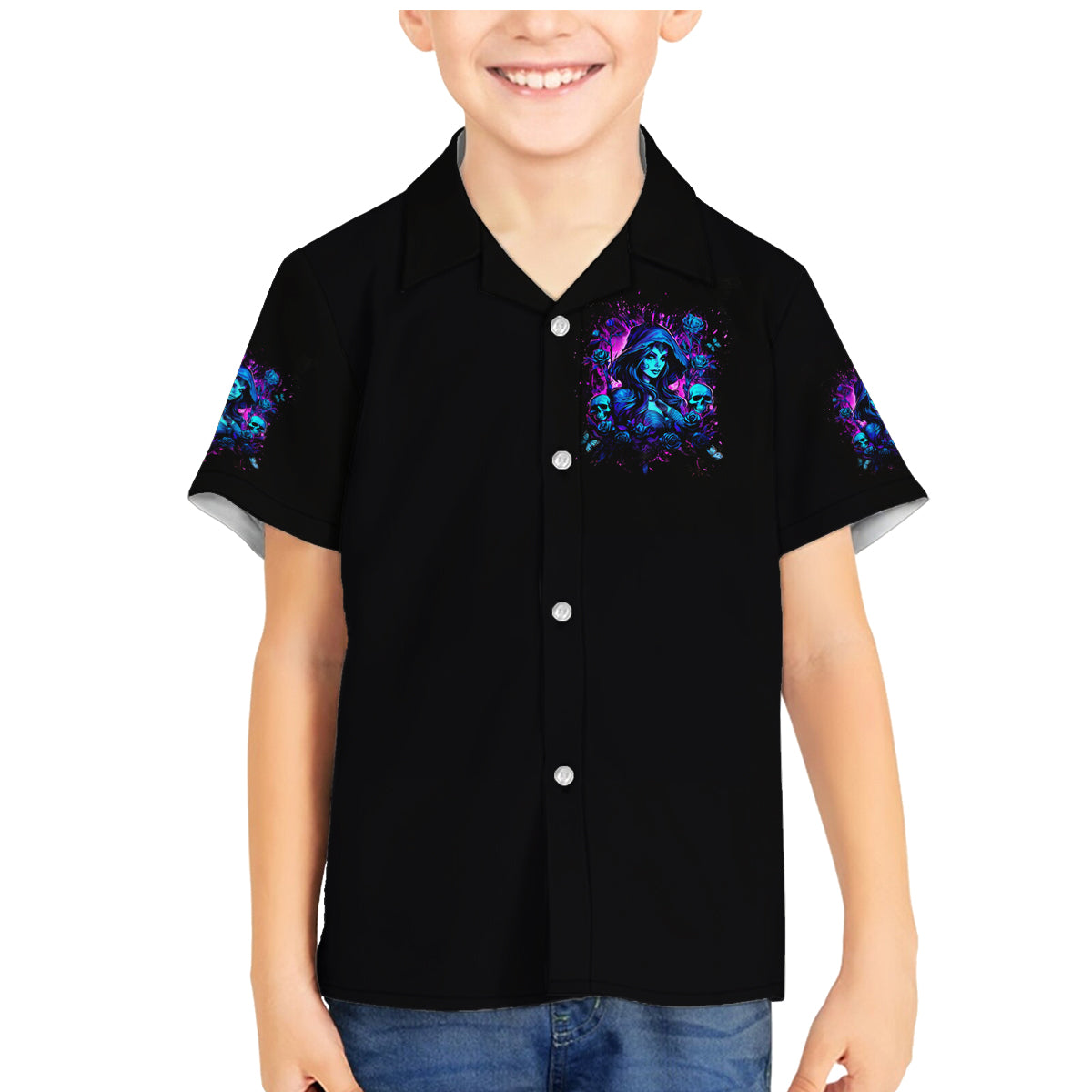 Witch Skull Family Matching Mermaid Dress and Hawaiian Shirt Assuming Was Like Most Girls Was Your First Mistake - Wonder Print Shop