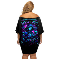 Witch Skull Family Matching Off Shoulder Short Dress and Hawaiian Shirt Assuming Was Like Most Girls Was Your First Mistake - Wonder Print Shop