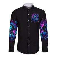 Witch Skull Long Sleeve Button Shirt Assuming Was Like Most Girls Was Your First Mistake - Wonder Print Shop