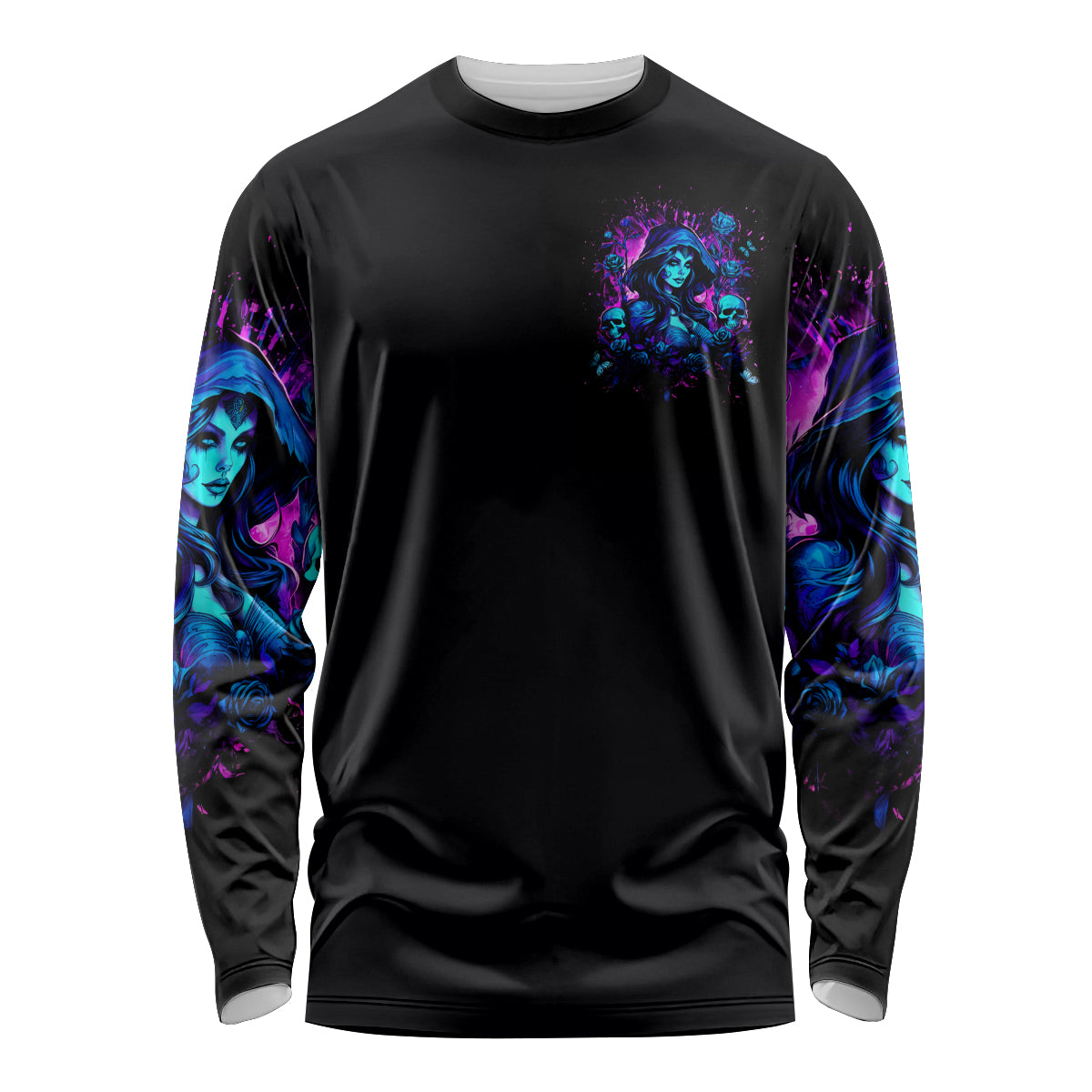 Witch Skull Long Sleeve Shirt Assuming Was Like Most Girls Was Your First Mistake - Wonder Print Shop