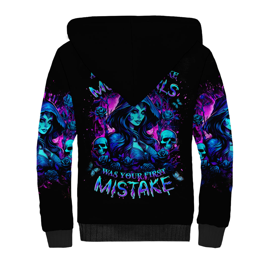 Witch Skull Sherpa Hoodie Assuming Was Like Most Girls Was Your First Mistake - Wonder Print Shop