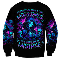 Witch Skull Sweatshirt Assuming Was Like Most Girls Was Your First Mistake - Wonder Print Shop