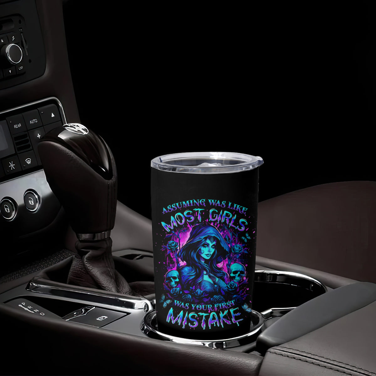 Witch Skull Tumbler Cup Assuming Was Like Most Girls Was Your First Mistake - Wonder Print Shop
