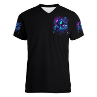 Witch Skull Women V Neck T Shirt Assuming Was Like Most Girls Was Your First Mistake - Wonder Print Shop