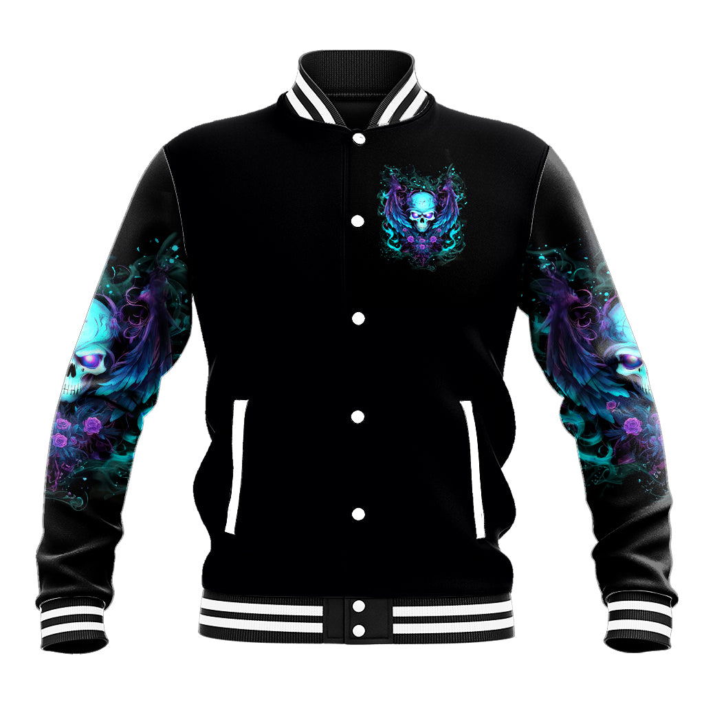 Angel Skull Baseball Jacket I'm Not Anti-Social I'm Just Not User Friendly - Wonder Print Shop