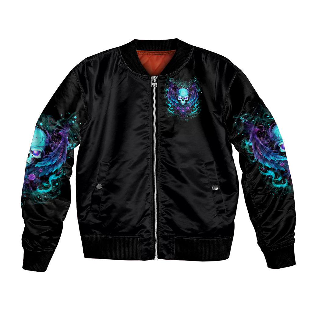 Angel Skull Bomber Jacket I'm Not Anti-Social I'm Just Not User Friendly - Wonder Print Shop