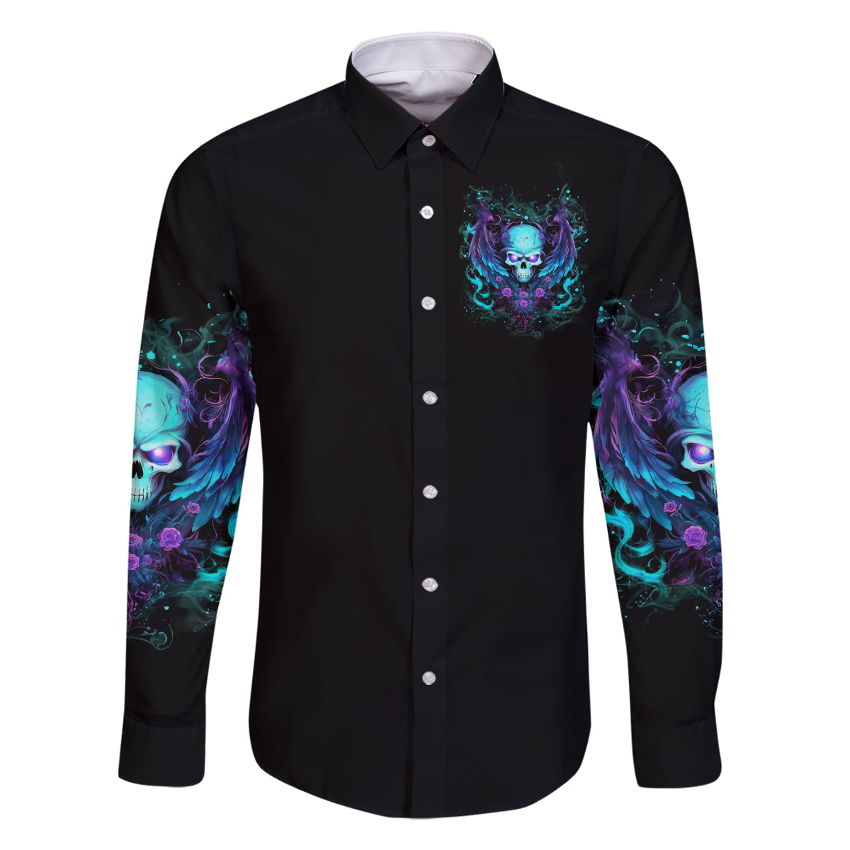 Angel Skull Family Matching Long Sleeve Bodycon Dress and Hawaiian Shirt I'm Not Anti-Social I'm Just Not User Friendly - Wonder Print Shop