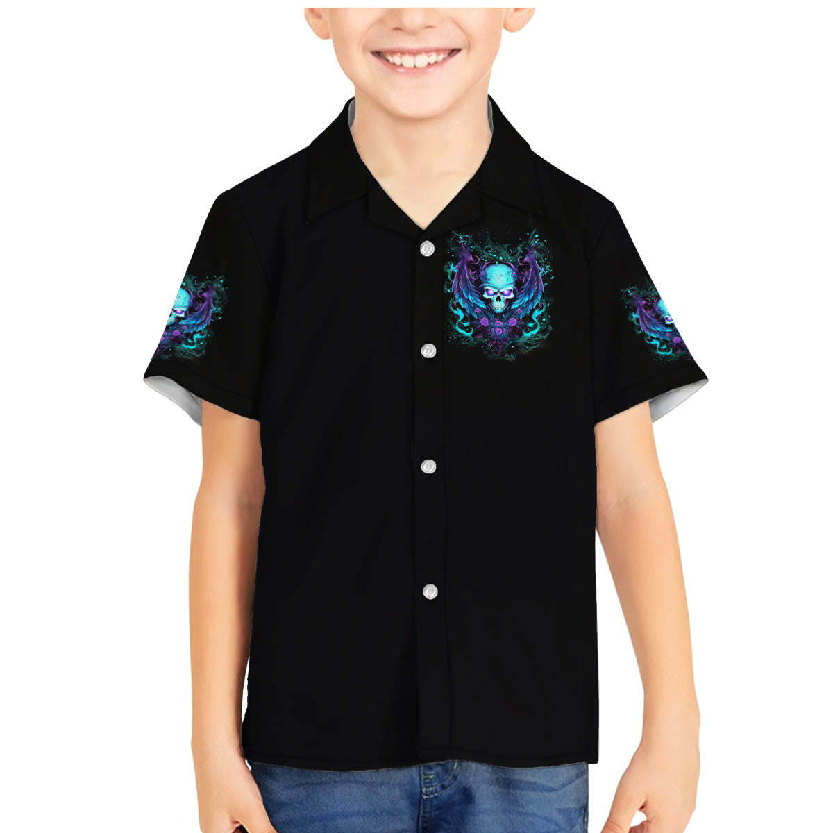 Angel Skull Family Matching Mermaid Dress and Hawaiian Shirt I'm Not Anti-Social I'm Just Not User Friendly - Wonder Print Shop