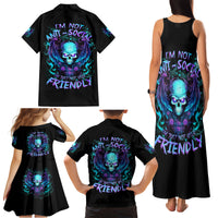 Angel Skull Family Matching Tank Maxi Dress and Hawaiian Shirt I'm Not Anti-Social I'm Just Not User Friendly - Wonder Print Shop