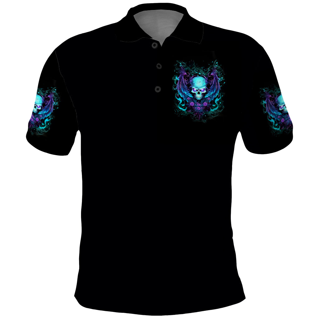 Angel Skull Polo Shirt I'm Not Anti-Social I'm Just Not User Friendly - Wonder Print Shop
