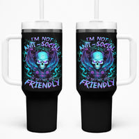 Angel Skull Tumbler With Handle I'm Not Anti-Social I'm Just Not User Friendly - Wonder Print Shop
