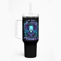 Angel Skull Tumbler With Handle I'm Not Anti-Social I'm Just Not User Friendly - Wonder Print Shop