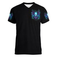 Angel Skull Women V Neck T Shirt I'm Not Anti-Social I'm Just Not User Friendly - Wonder Print Shop